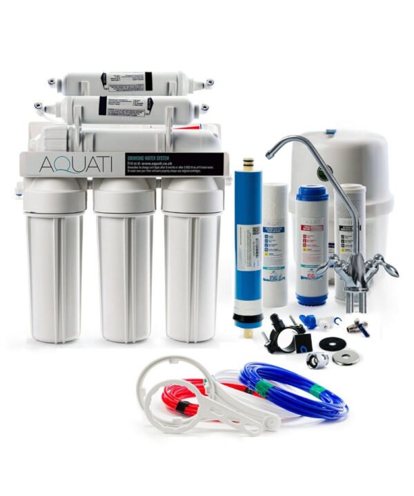Aquati 6 Stage Reverse Osmosis Under Sink Mineral Drinking Water Filtration System Two Way Premium Tap