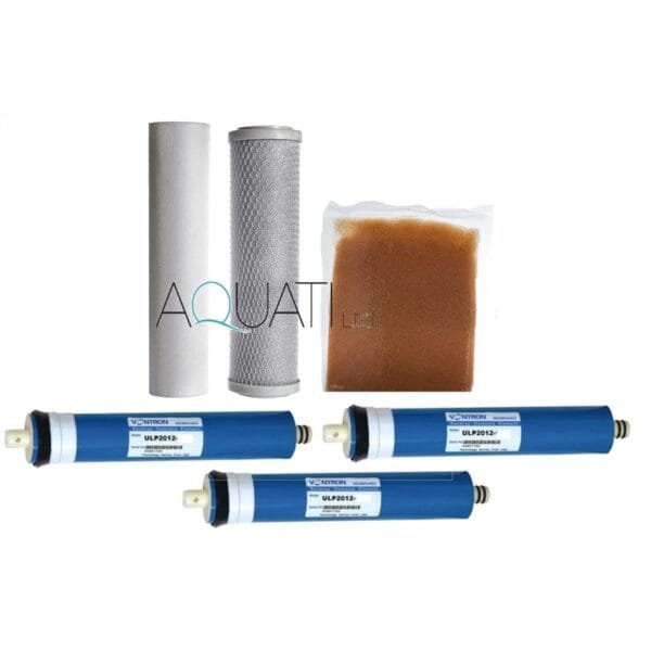 Reverse Osmosis Water Filter Replacement Set for 4 Stage RO DI System (3x150GPD Membrane)