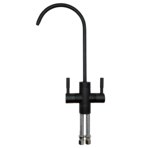Double Deluxe Large Black Finish Faucet Tap for RO Drinking Water Filter 1/4"