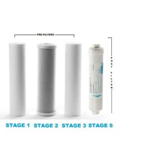 Reverse Osmosis 5 Stage Drinking Water Filtration System Replacement Set Without Membrane