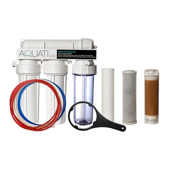 Aquati 4 Stage Large RO DI Reverse Osmosis Pure Water Filter System 0TDS