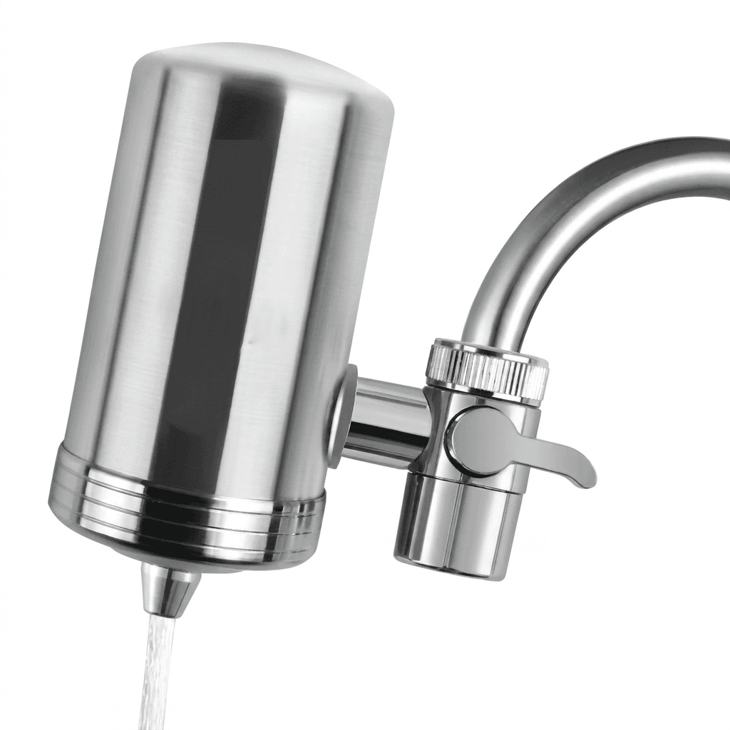 Tap Mounted Water Purifier Stainless Steel Faucet Water Filter with Ceramic Cartridge